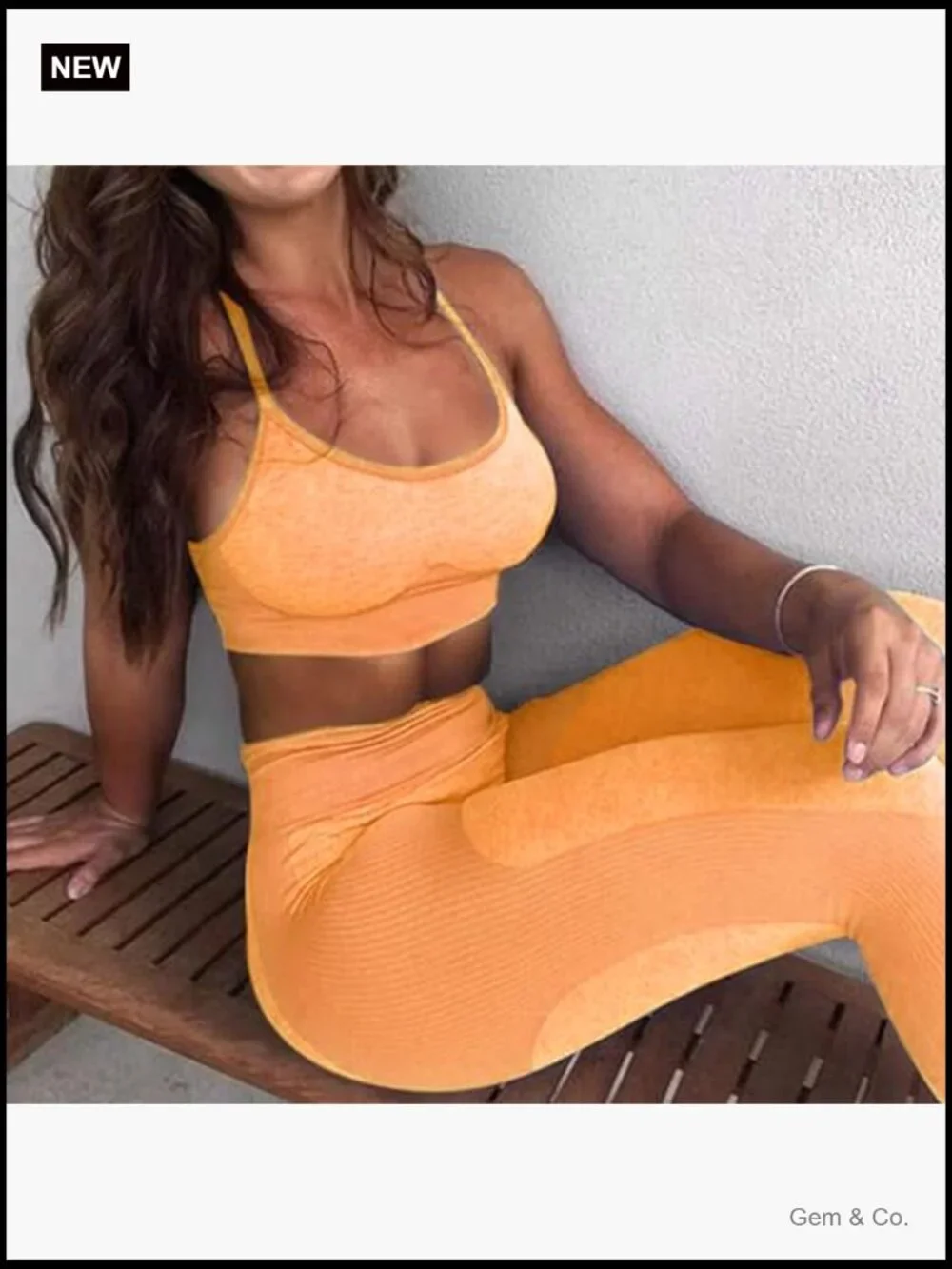 Seamless Yoga Leggings & Sports Bra 2 Piece Workout Set Activewear Matching